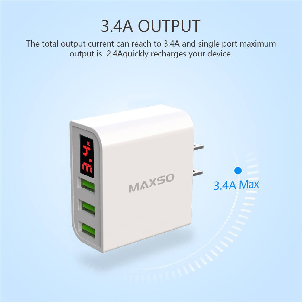 17W Multi USB charger with LED Display LQ-013-3A